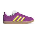 adidas Gazelle Purple Sneakers with Yellow Stripes & Gum Soles
