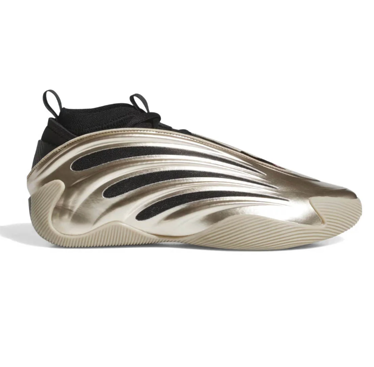 Metallic Champagne Sneakers with Black Inner Collar & Sculpted Cutout Panels