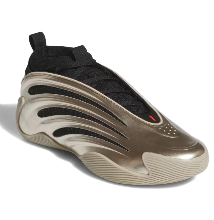 Metallic Champagne Sneakers with Black Inner Collar & Sculpted Cutout Panels
