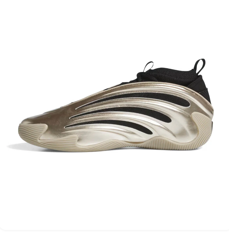 Metallic Champagne Sneakers with Black Inner Collar & Sculpted Cutout Panels