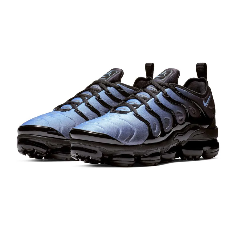 Nike Blue & Black Sneakers with Sculpted Panels & Black Pod Soles