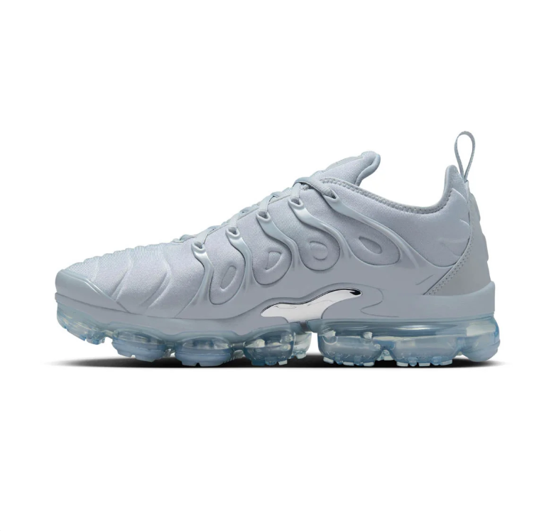 Nike Light Gray Sneakers with Sculpted Panels & Icy Blue Soles