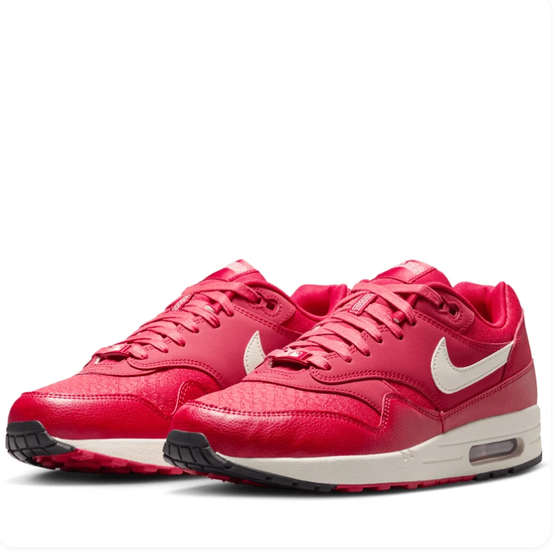 Nike Air Max Red Sneakers with Cream Swooshes & Viva Tejas Details