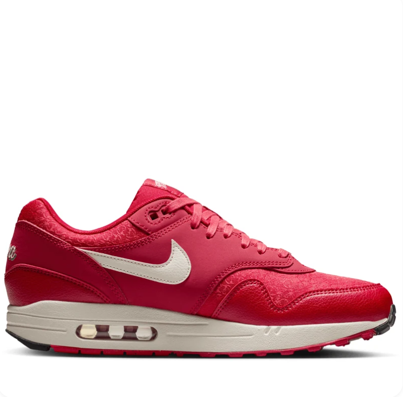 Nike Air Max Red Sneakers with Cream Swooshes & Viva Tejas Details