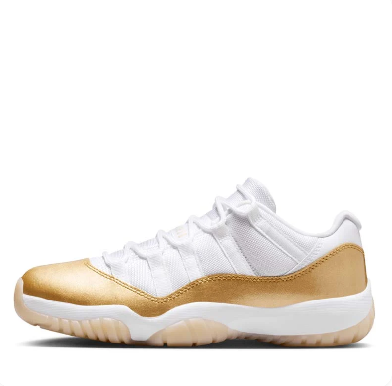 Air Jordan White & Metallic Gold Low-Top Sneakers