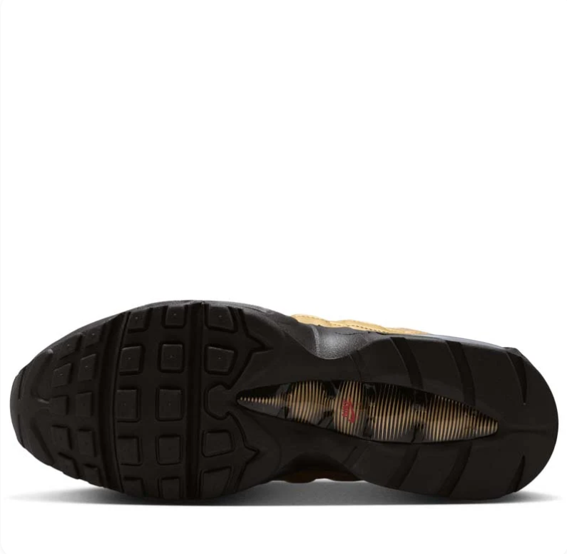 Nike Air Max Gold Sneakers with Wavy Panels & Black Soles