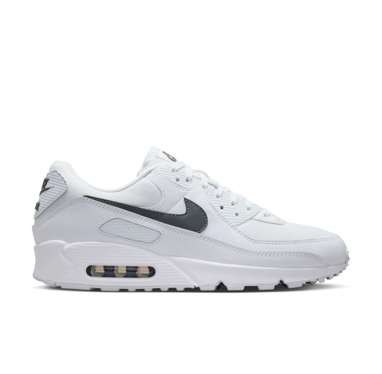 Nike Air Max White Sneakers with Dark Gray Swoosh Details