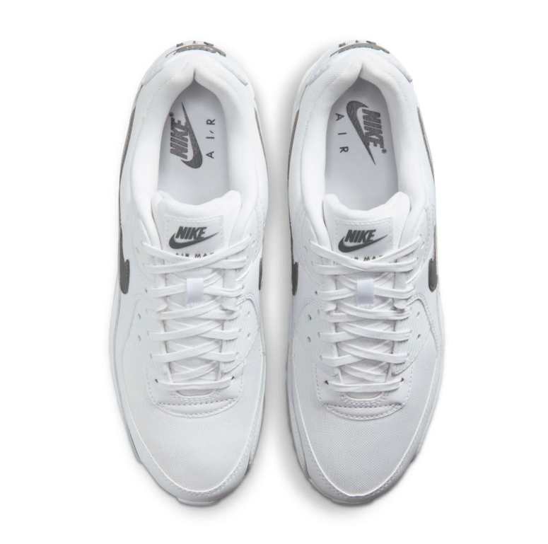 Nike Air Max White Sneakers with Dark Gray Swoosh Details