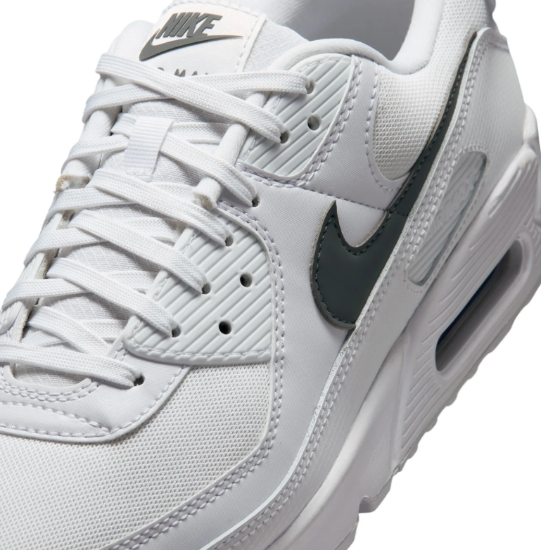 Nike Air Max White Sneakers with Dark Gray Swoosh Details