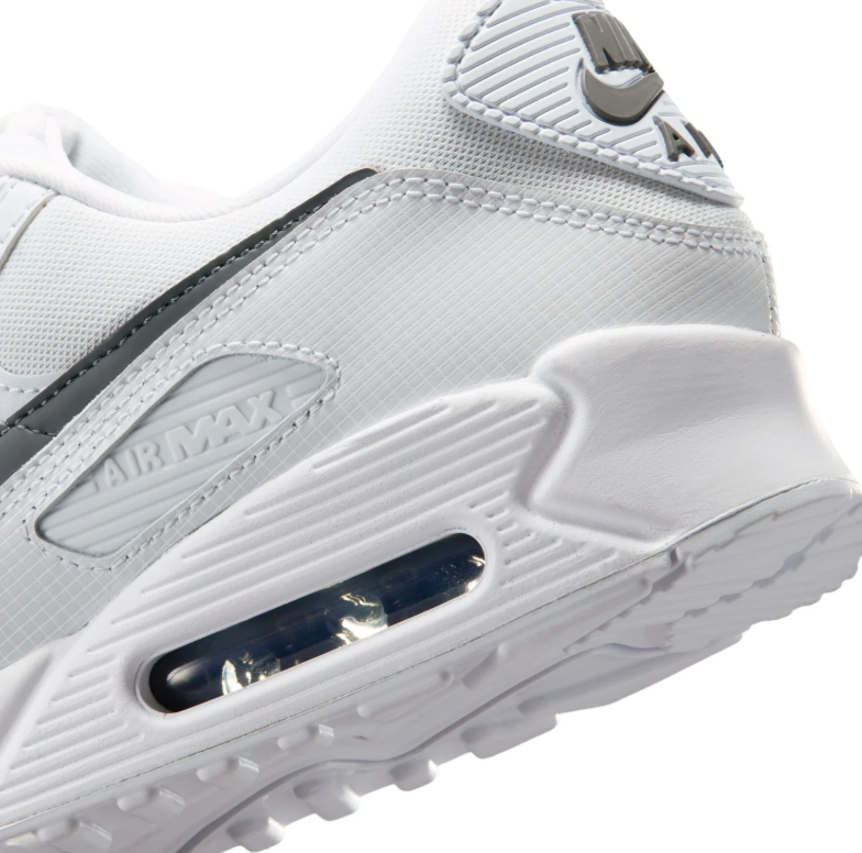 Nike Air Max White Sneakers with Dark Gray Swoosh Details