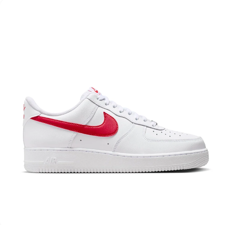 Nike White Low-Top Sneakers with Red Swoosh Details