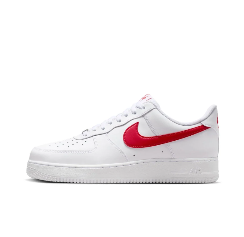 Nike White Low-Top Sneakers with Red Swoosh Details