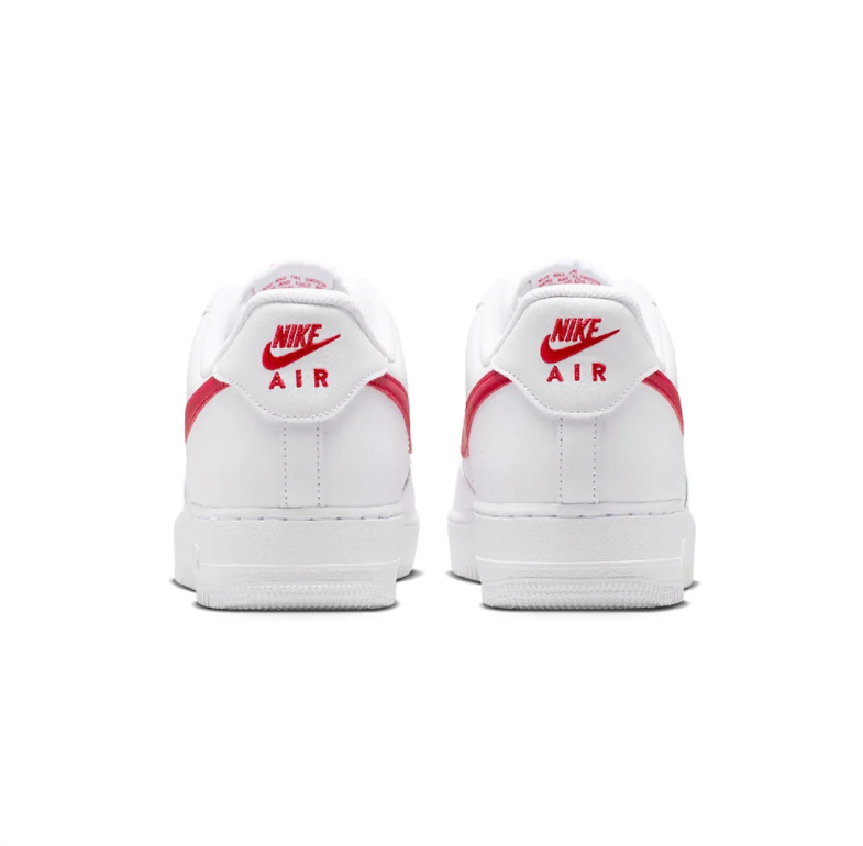 Nike White Low-Top Sneakers with Red Swoosh Details