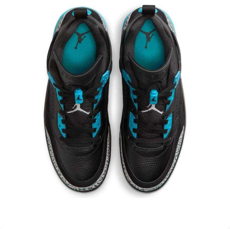 Air Jordan Black & Turquoise Sneakers with Gray Elephant-Print Details