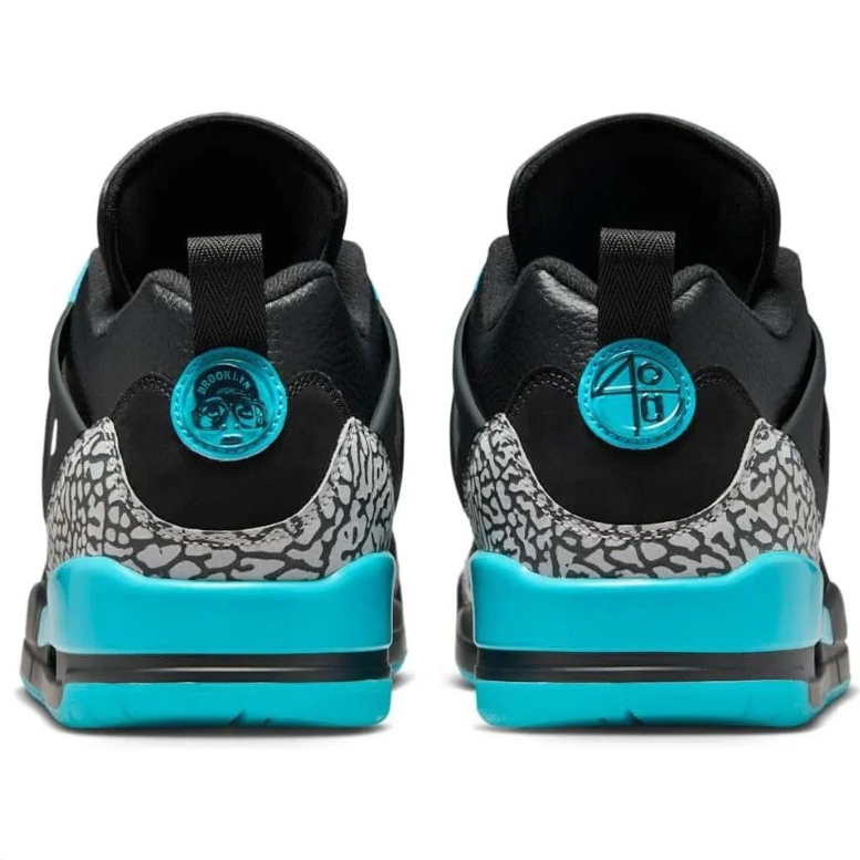 Air Jordan Black & Turquoise Sneakers with Gray Elephant-Print Details