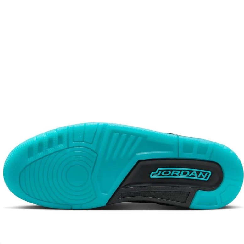 Air Jordan Black & Turquoise Sneakers with Gray Elephant-Print Details