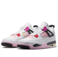 Air Jordan White Sneakers with Pink & Yellow Gradient Details