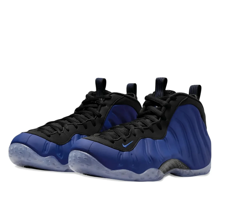 Nike Blue & Black High-Top Sneakers with Sculpted Panels & Icy Blue Soles