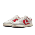 Nike White & Light Gray Low-Top Sneakers with Red Panels & Cream Soles