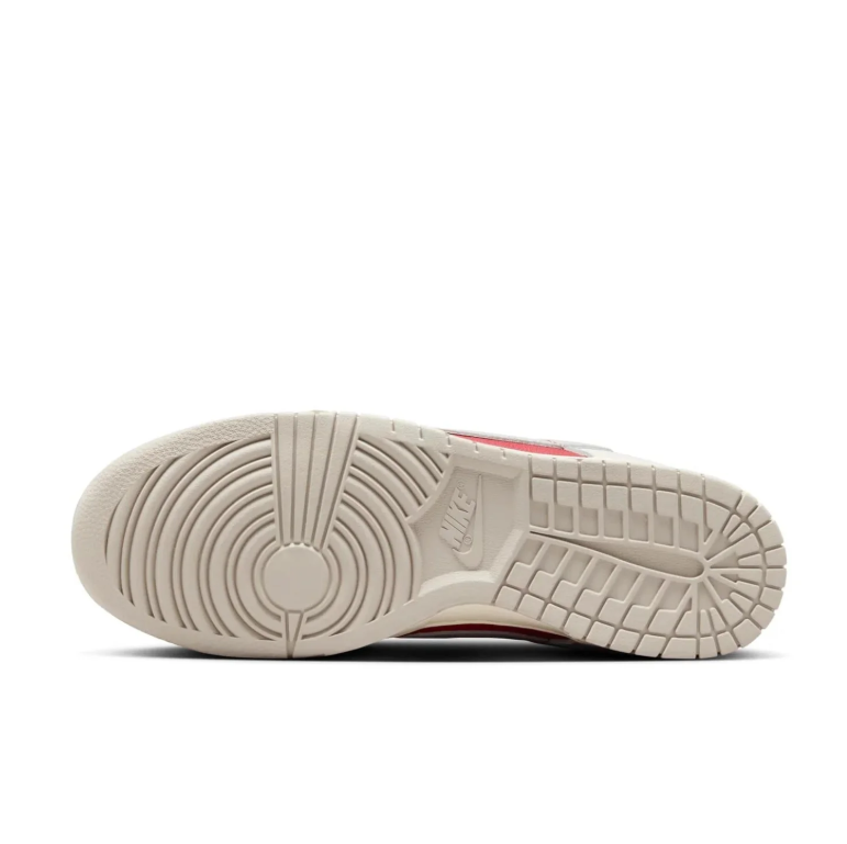 Nike White & Light Gray Low-Top Sneakers with Red Panels & Cream Soles