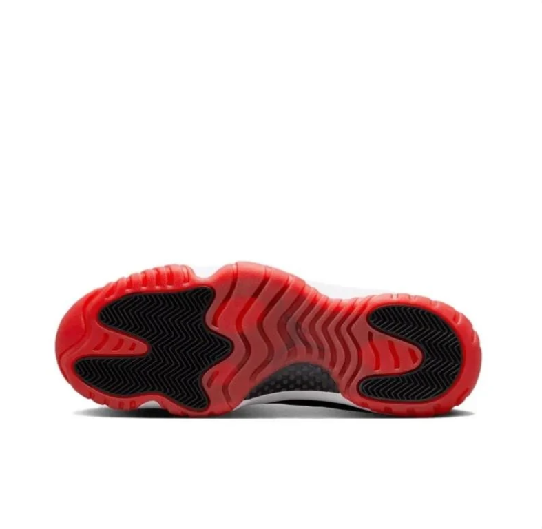 Air Jordan Black Low-Top Sneakers with Glossy Panels & Red Soles