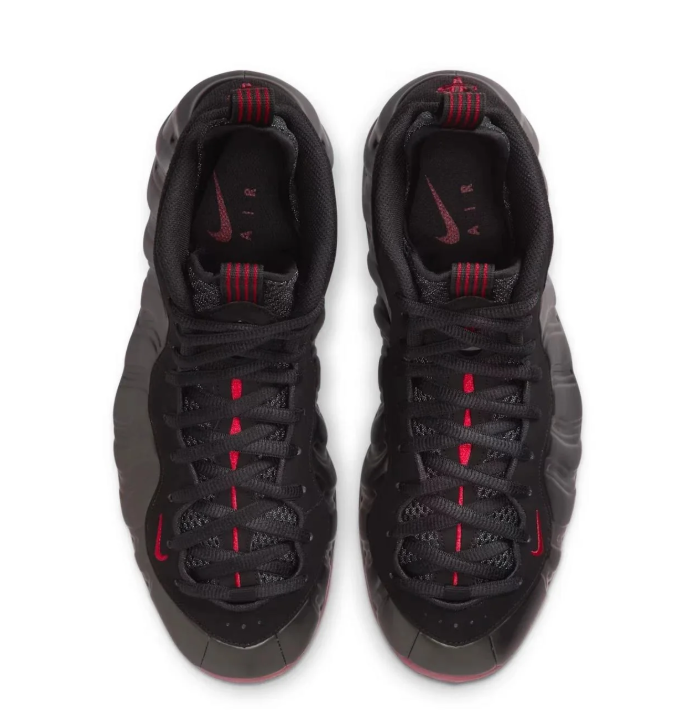 Nike Black High-Top Sneakers with Dark Red Accents & Sculpted Side Panels