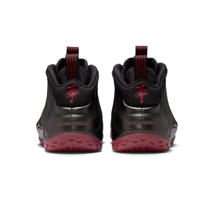 Nike Black High-Top Sneakers with Dark Red Accents & Sculpted Side Panels