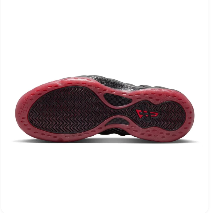 Nike Black High-Top Sneakers with Dark Red Accents & Sculpted Side Panels