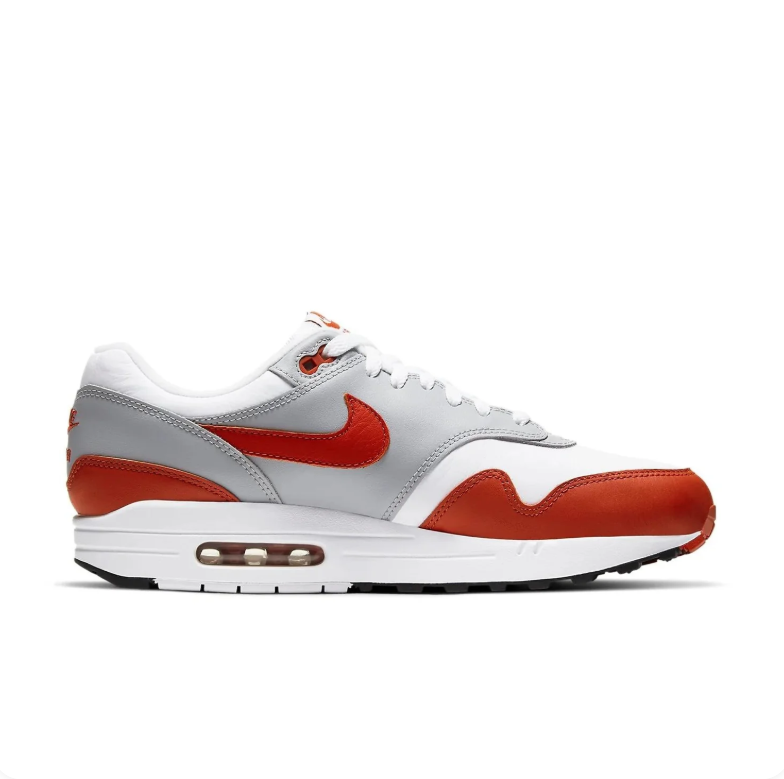 Nike Air Max Sneakers in White, Light Gray & Rust Red