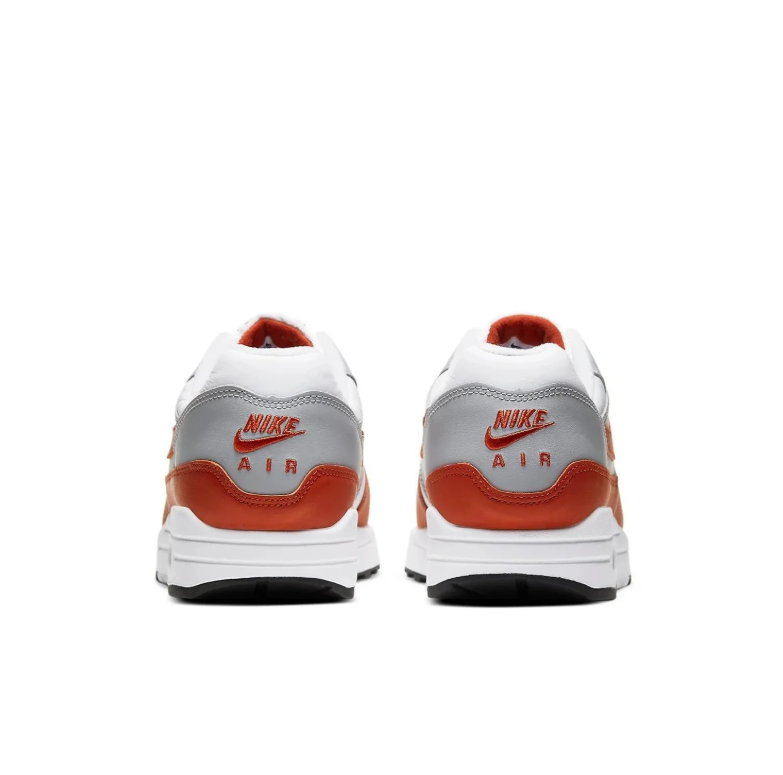 Nike Air Max Sneakers in White, Light Gray & Rust Red