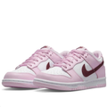 Nike Pink & White Low-Top Sneakers with Burgundy Swoosh Details