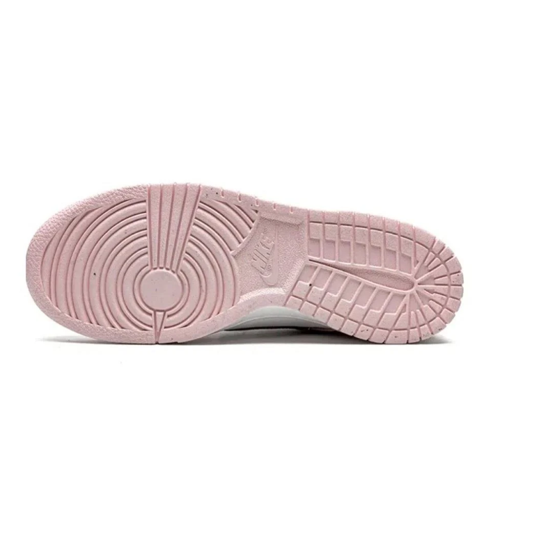 Nike Pink & White Low-Top Sneakers with Burgundy Swoosh Details