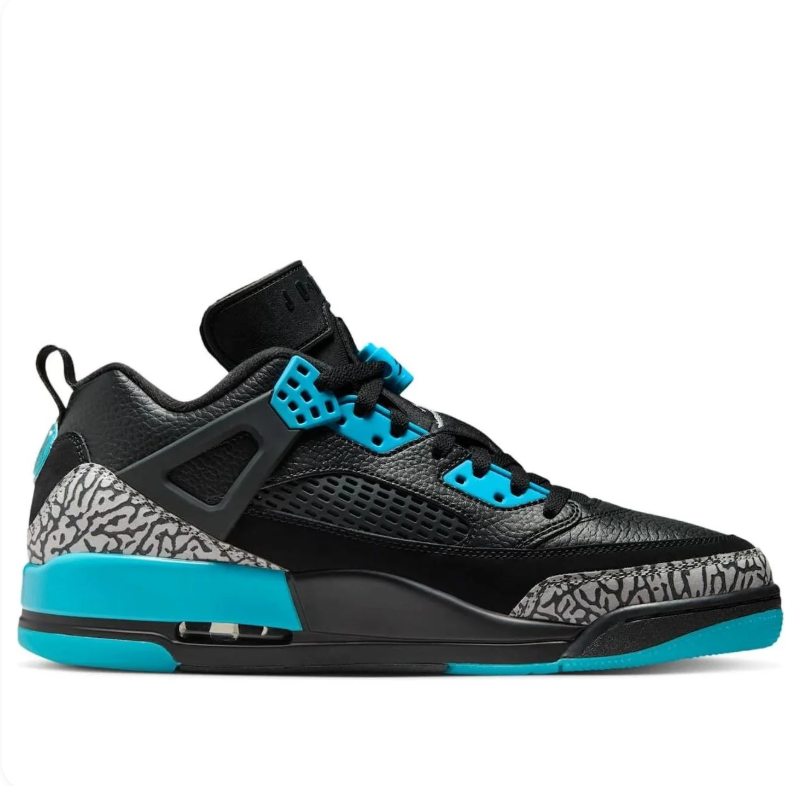 Air Jordan Black & Turquoise Sneakers with Elephant-Print Details