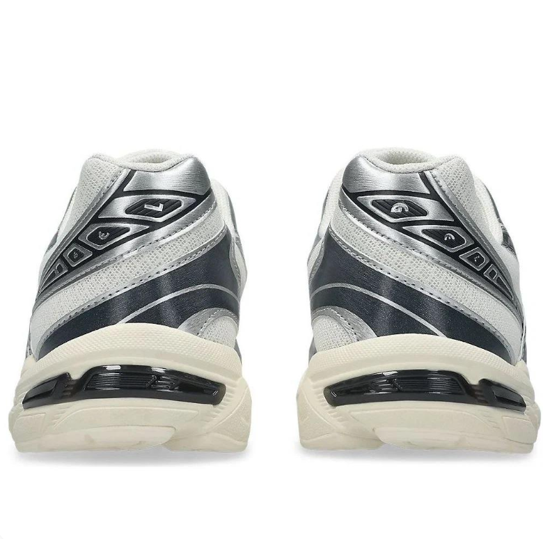 ASICS Silver & White Sneakers with Black Details & Cream Soles