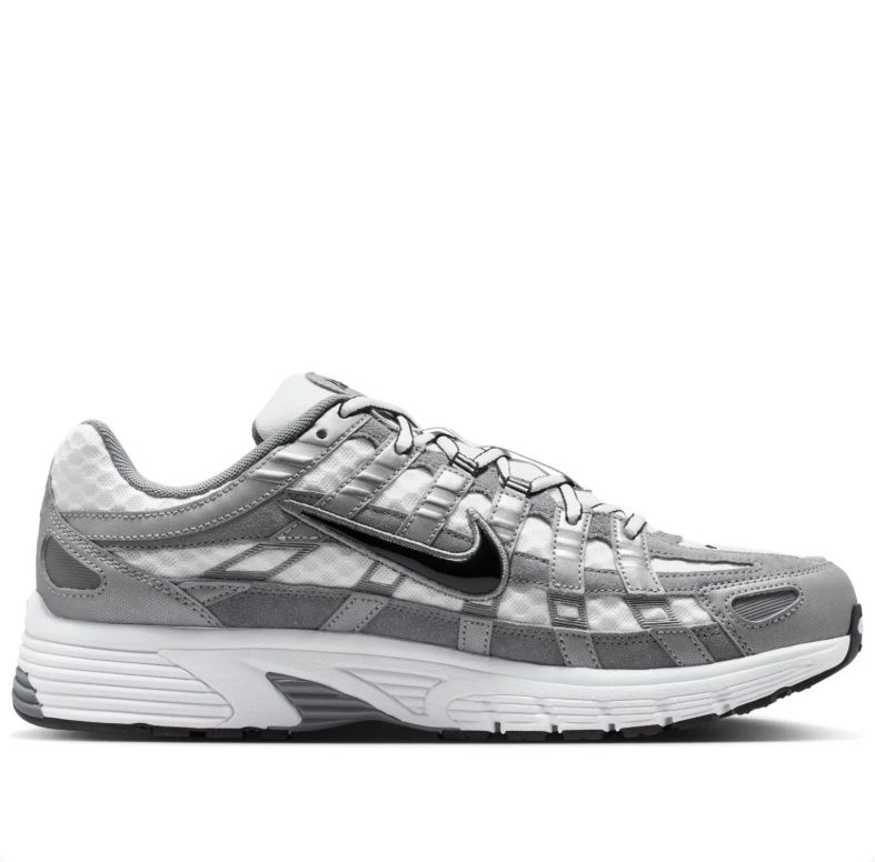 Nike P-6000 Sneakers in Gray & White with Black Swoosh Details
