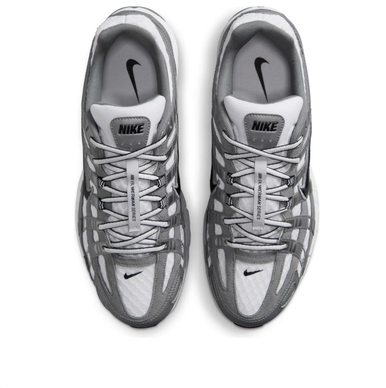 Nike P-6000 Sneakers in Gray & White with Black Swoosh Details