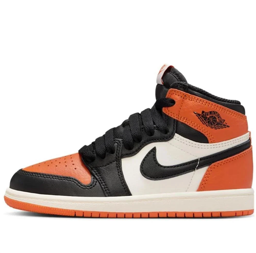 Air Jordan High-Top Sneakers in Orange, Black & Off-White