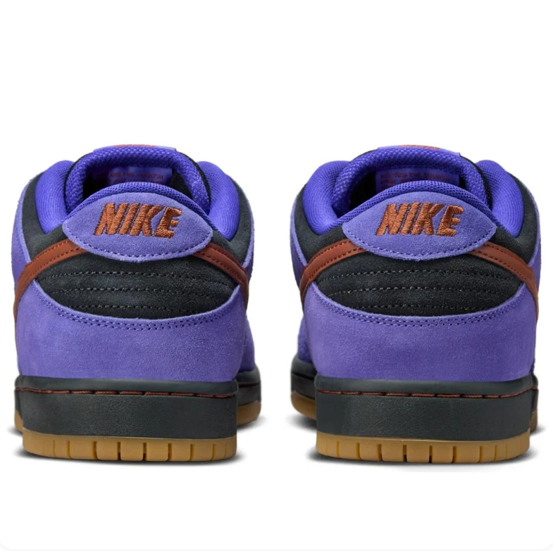 Nike Purple & Black Low-Top Sneakers with Rust Brown Accents & Gum Soles