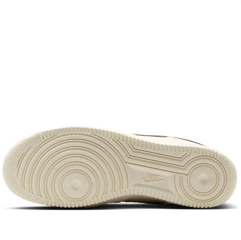 Nike Cream Low-Top Sneakers with Glossy Dark Brown Swoosh Details