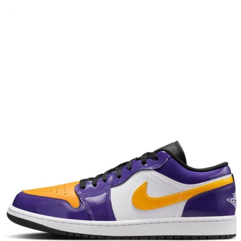 Air Jordan Low-Top Sneakers in Purple, Gold & White