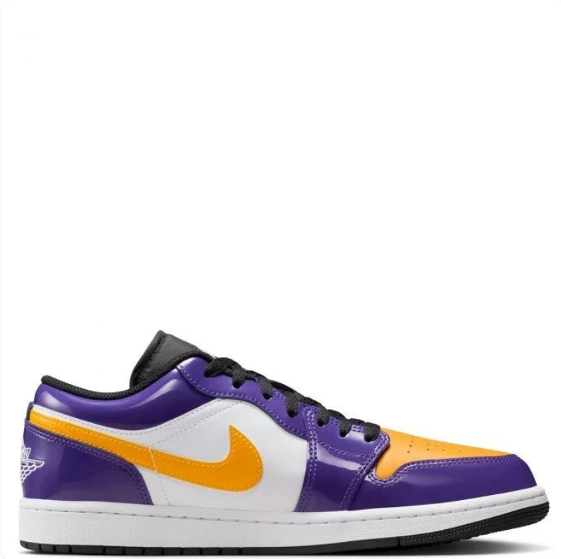 Air Jordan Low-Top Sneakers in Purple, Gold & White