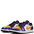 Air Jordan Low-Top Sneakers in Purple, Gold & White