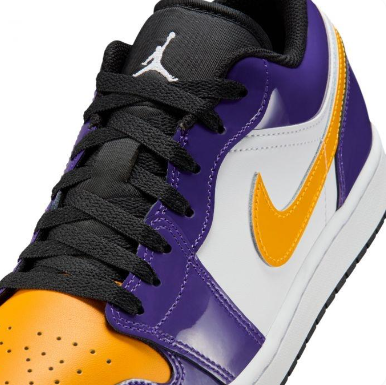 Air Jordan Low-Top Sneakers in Purple, Gold & White