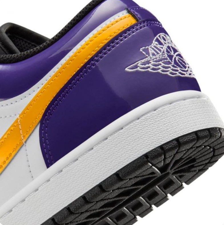 Air Jordan Low-Top Sneakers in Purple, Gold & White