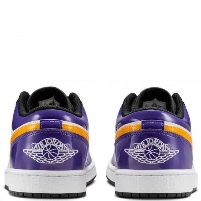 Air Jordan Low-Top Sneakers in Purple, Gold & White