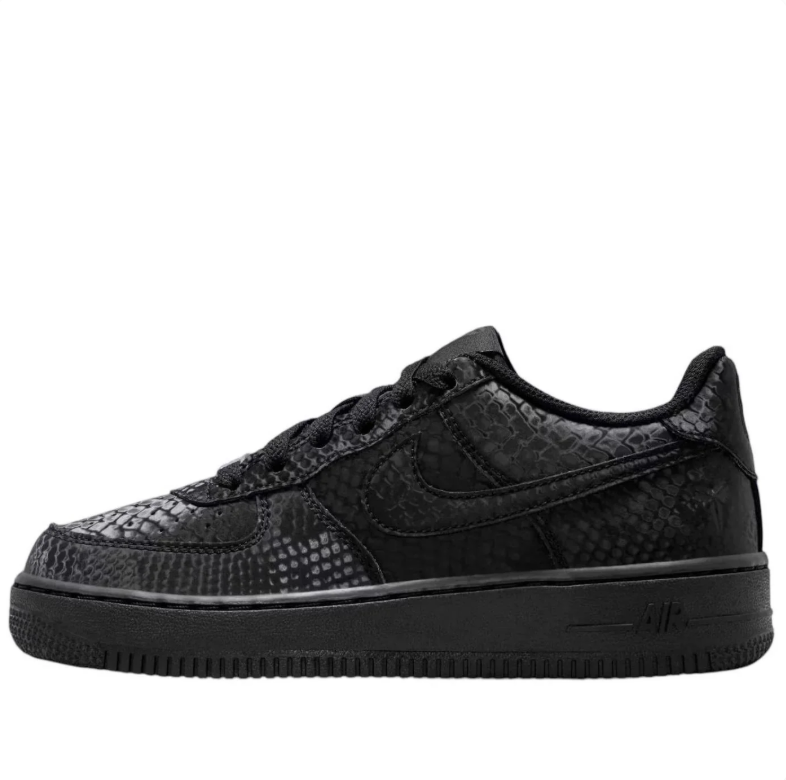 Nike Black Snakeskin-Pattern Low-Top Sneakers with 8 & 24 Heel Details