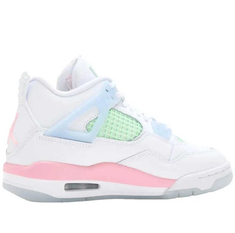 Air Jordan Sneakers in White with Mint Green, Pink & Pale Blue Accents