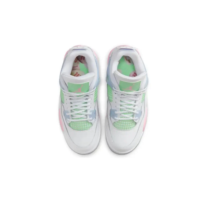 Air Jordan Sneakers in White with Mint Green, Pink & Pale Blue Accents