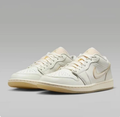 Air Jordan Low-Top Sneakers in Off-White & Beige with Gum-Colored Sole