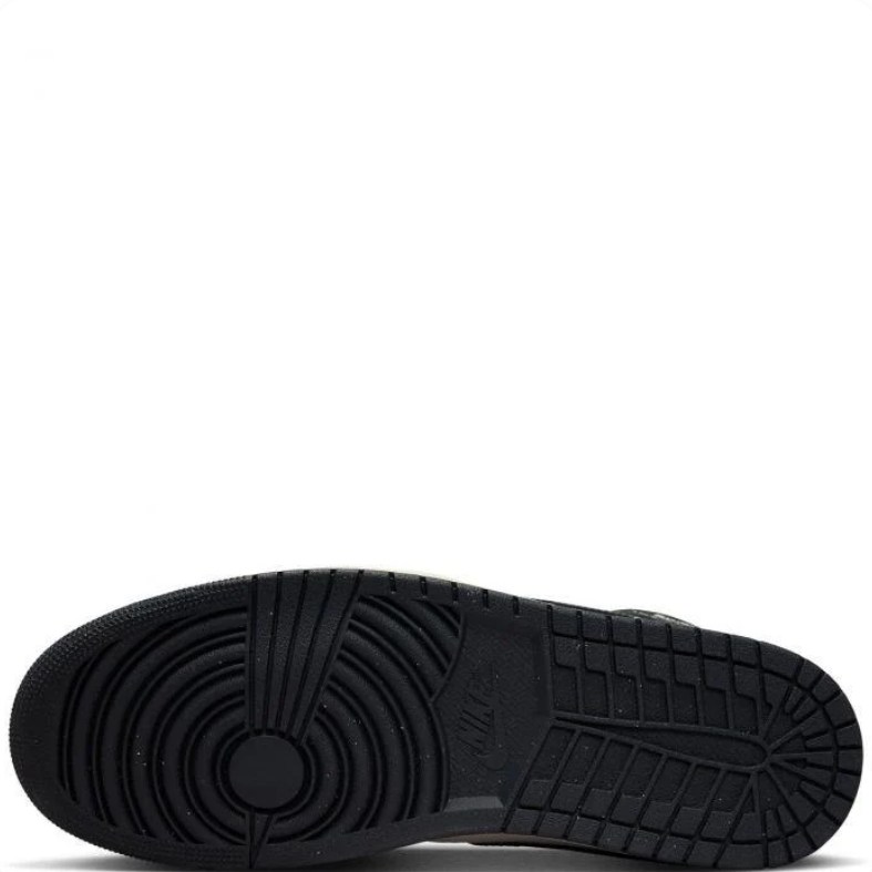Air Jordan Mid-Top Sneakers in Black & Beige with Olive Accents